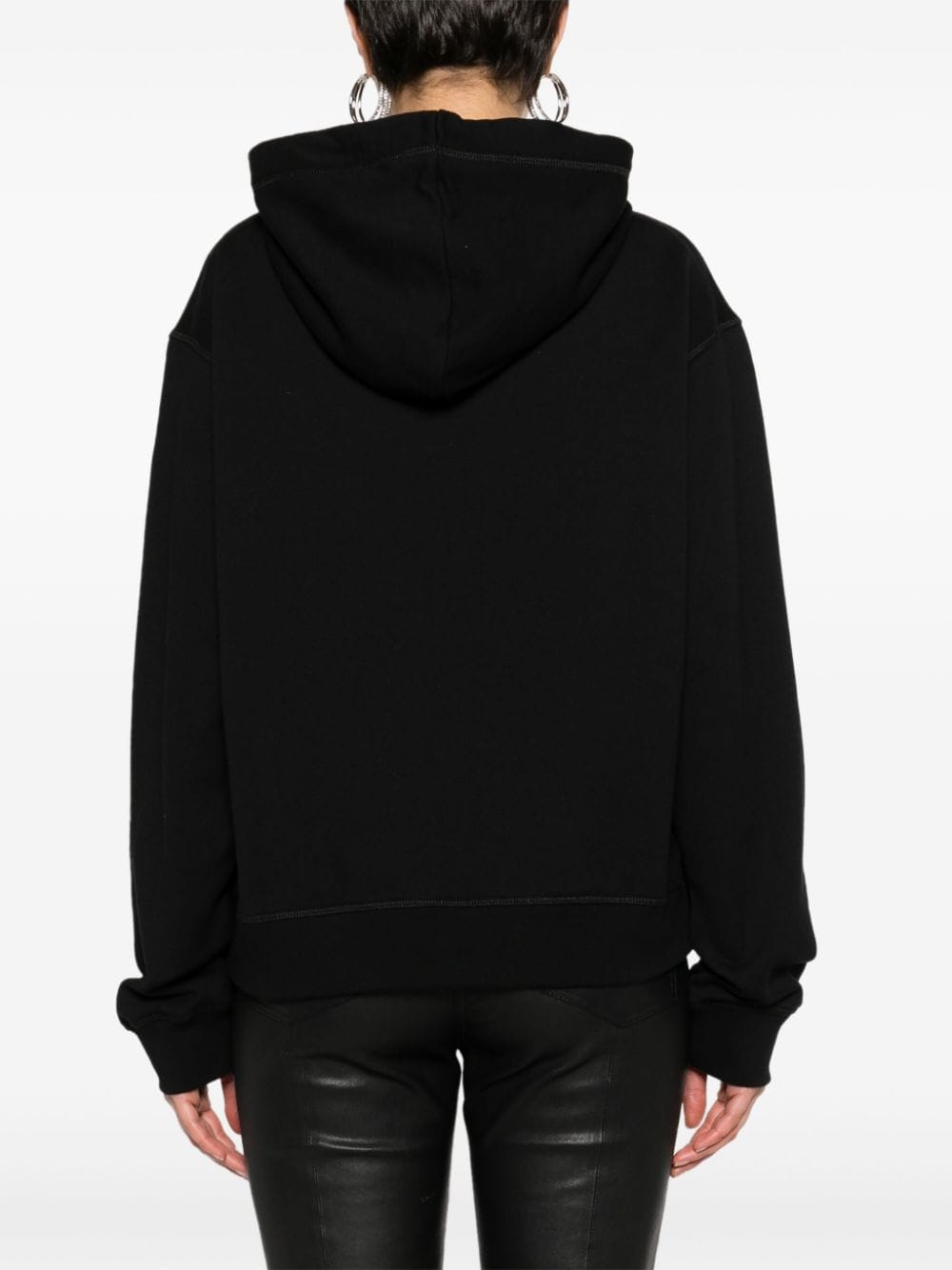 DSQUARED2 Women's Black Cotton Logo Print Hoodie for SS24