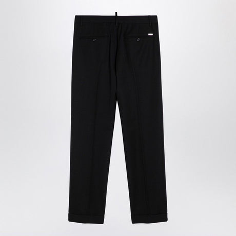 DSQUARED2 Elegant Straight Wool Trousers - Black