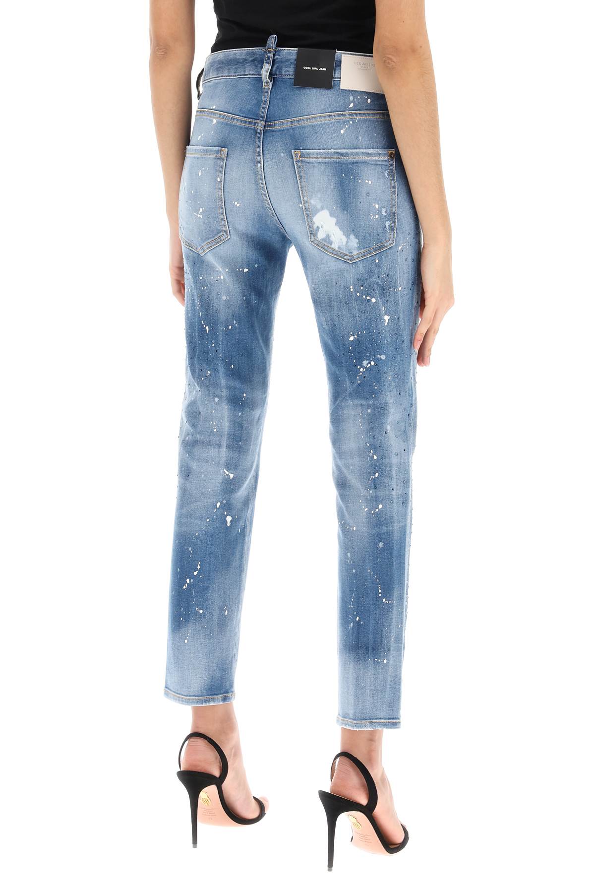 DSQUARED2 Cool Girl Medium Ice Spots Wash Denim Jeans for Women - SS24