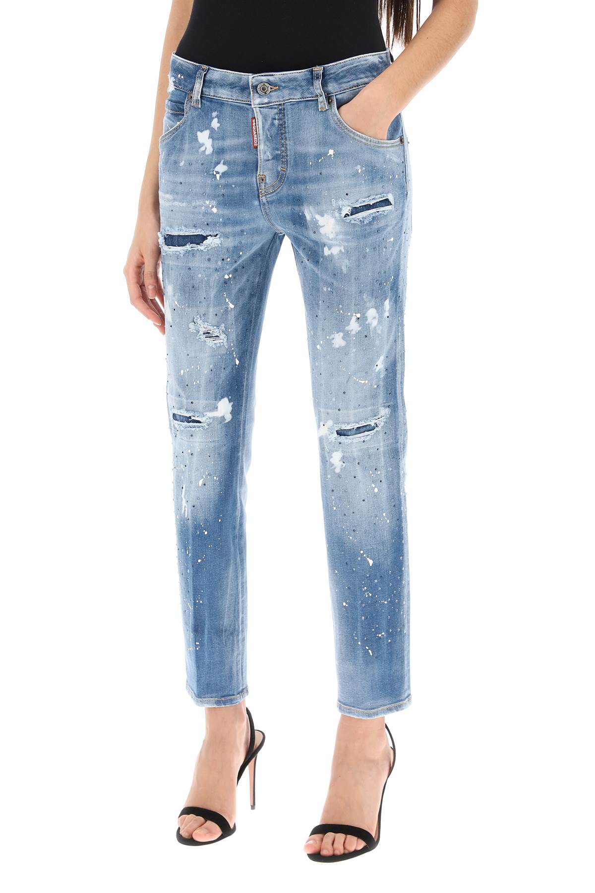 Quần Jeans Denim Cool Girl Medium Ice Spots dành cho phụ nữ - SS24