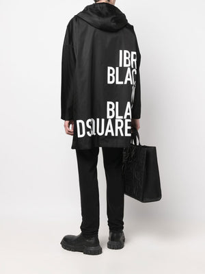 DSQUARED2 Men's Long Black Windbreaker for FW22