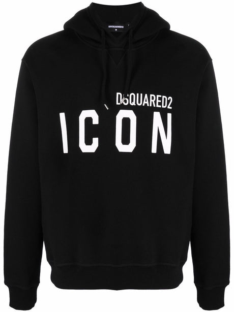 DSQUARED2 Men's Iconic Black Cotton Hoodie for FW23