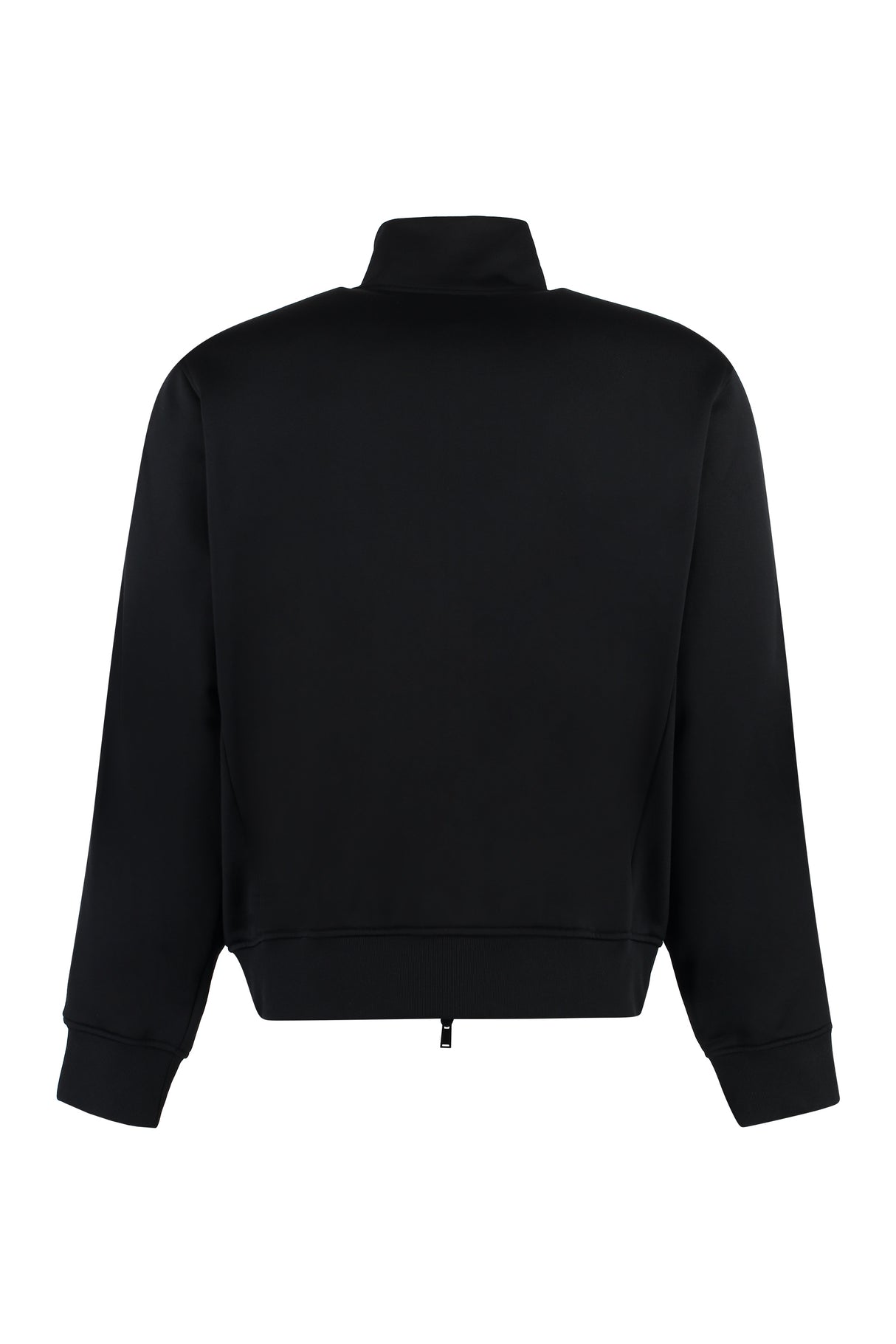 DSQUARED2 Men's Black Full-Zip Nylon Sweatshirt with Contrasting Logo Bands