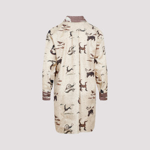 LOEWE Oversized Brown Silk Animal Print Shirt for Women - SS23