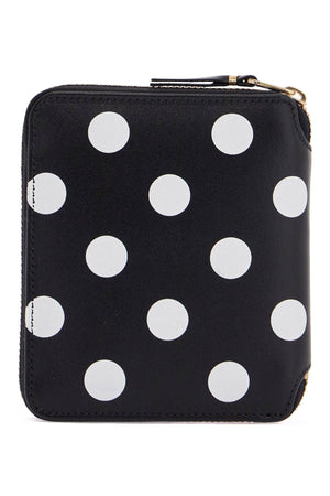 COMME DES GARÇONS WALLET Mini Polka Dot Leather Wallet with Gold Zip