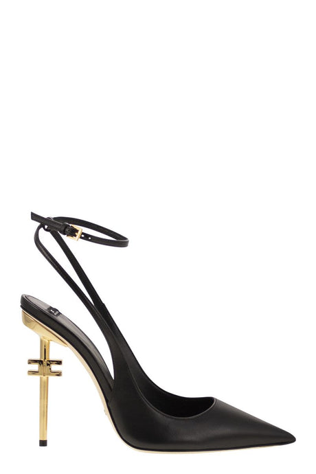 ELISABETTA FRANCHI Pointed-Toe Slingback Sandals with Sculpted Heel - 10.5 cm