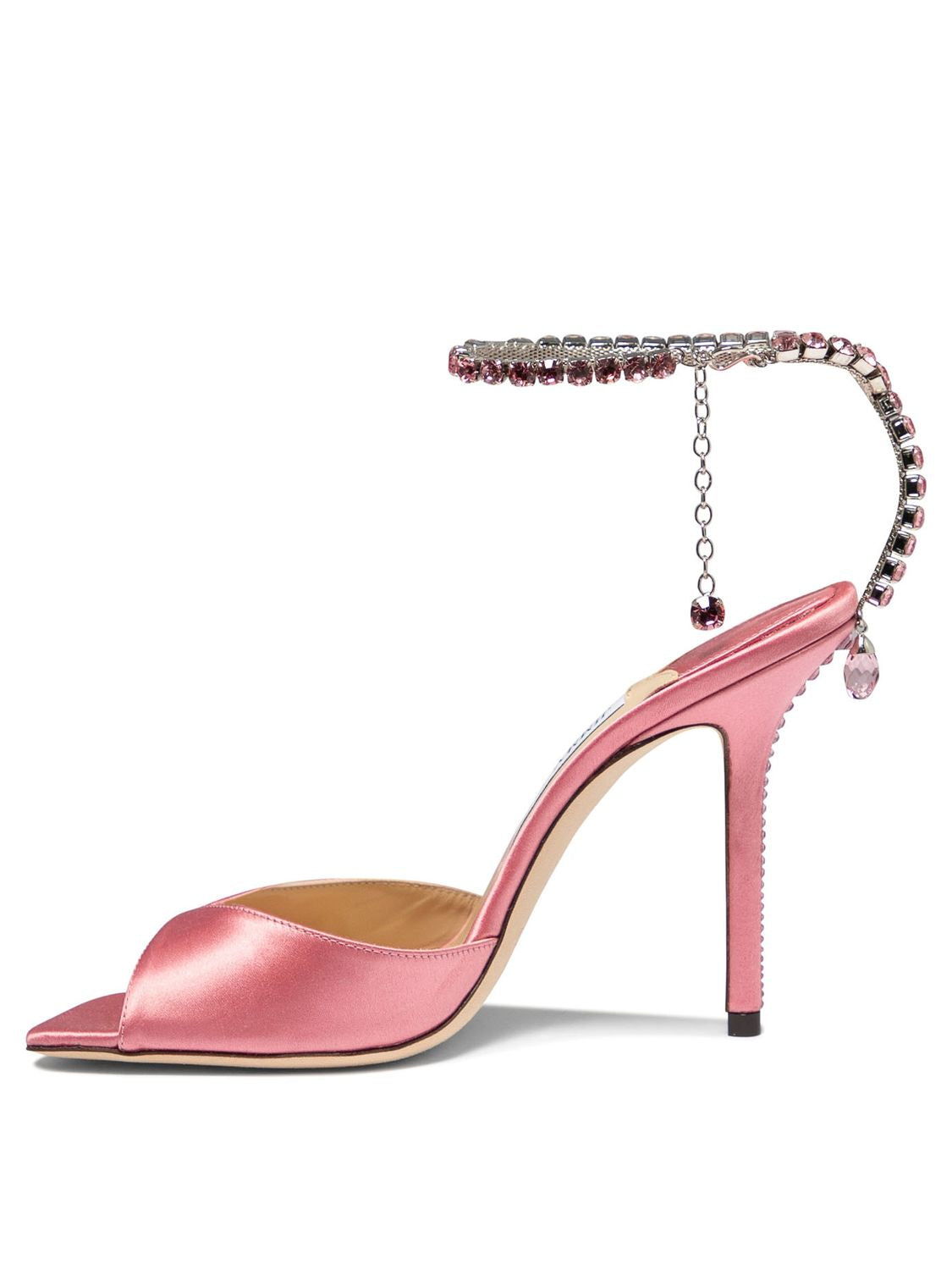 JIMMY CHOO Luxurious Satin and Leather Sandals for Women in Pretty Pink