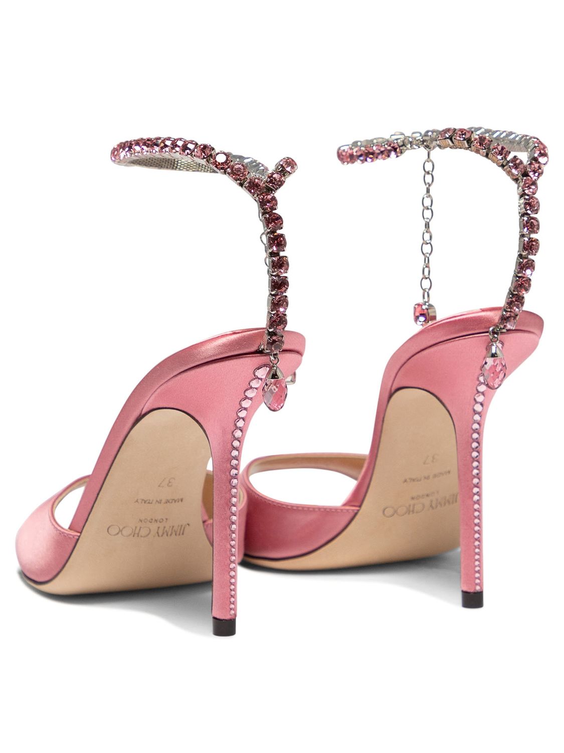 JIMMY CHOO Luxurious Satin and Leather Sandals for Women in Pretty Pink