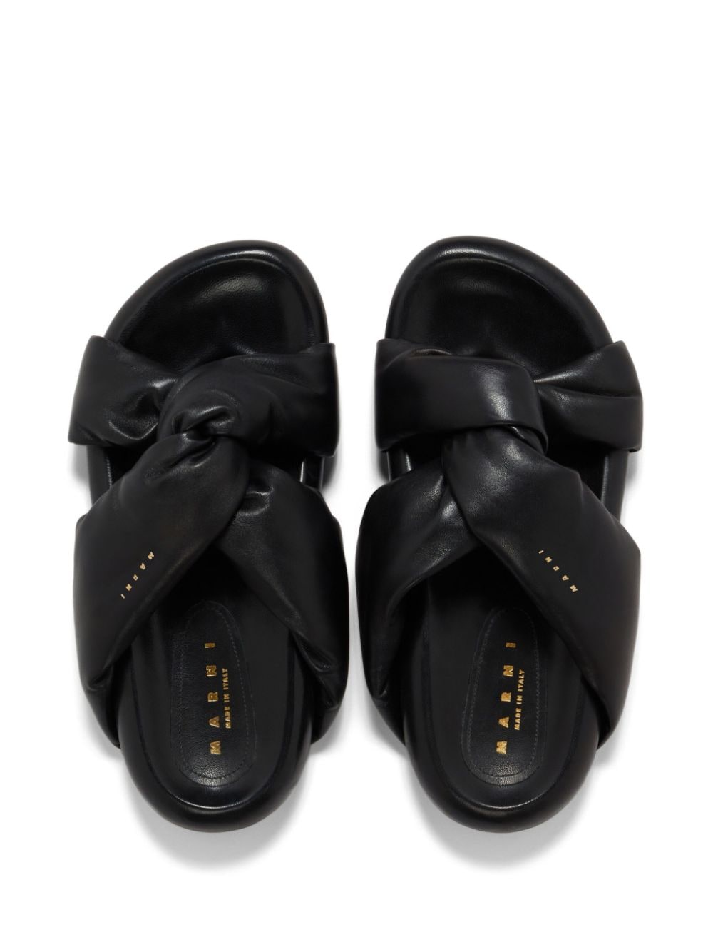 MARNI Black Padded Sandalia Bubble Plana for Women - SS24 Collection