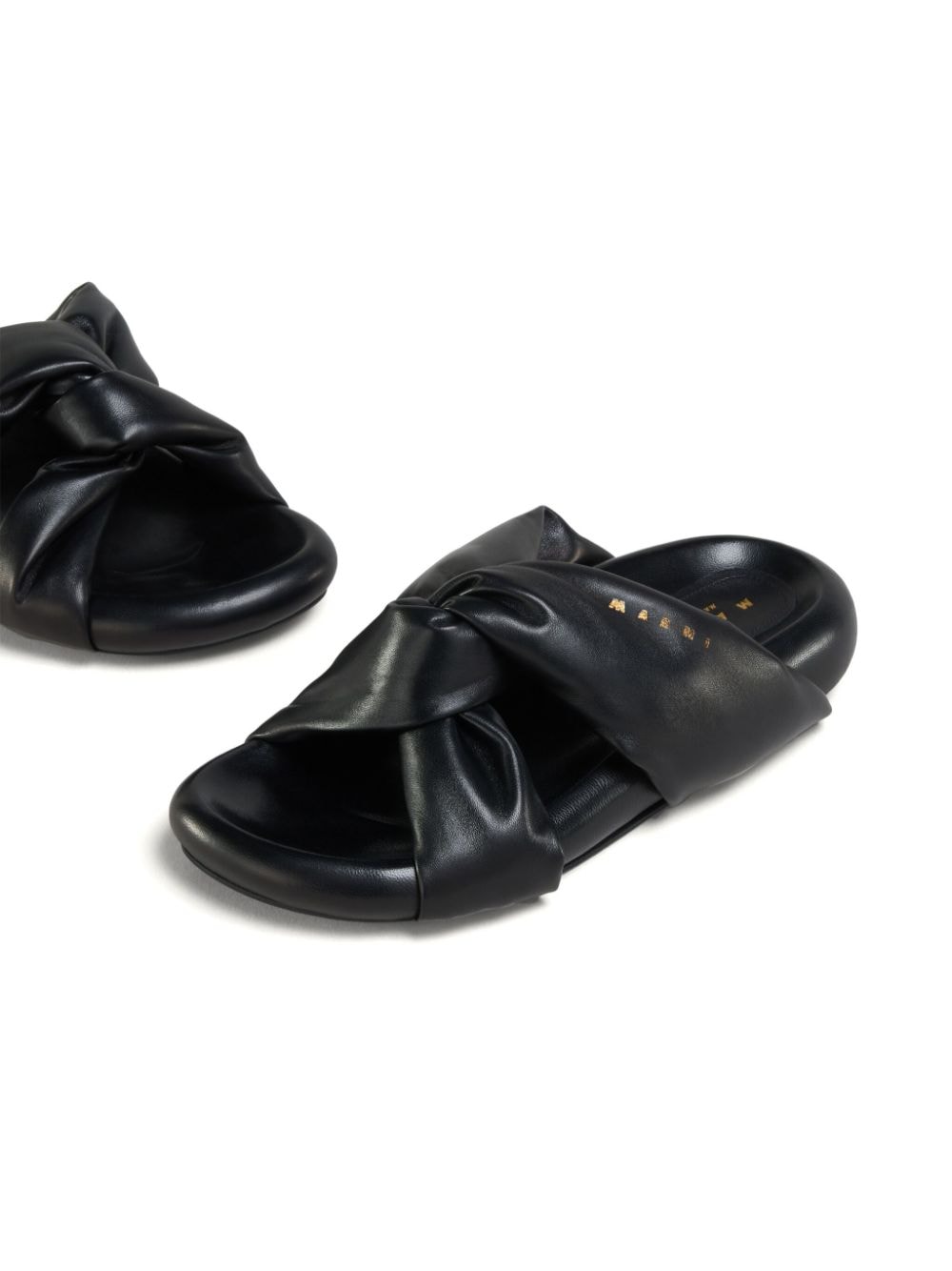 MARNI Black Padded Sandalia Bubble Plana for Women - SS24 Collection