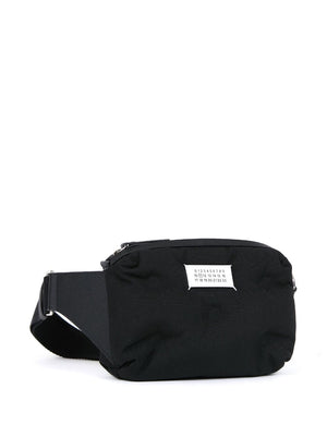 MAISON MARGIELA Men's Black Logo-Patch Belt Handbag for FW23