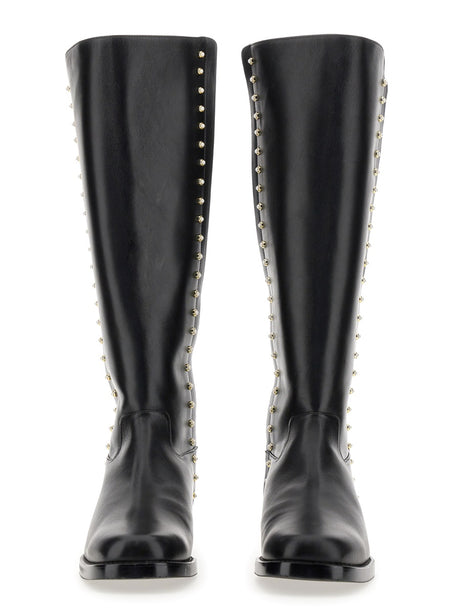 STUART WEITZMAN Elegant Riding Boots with Pearl Detail - 2 cm Heel