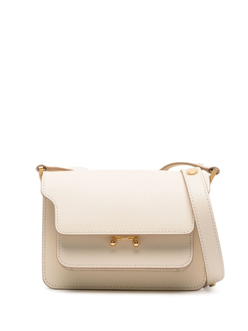 MARNI Talc Saffiano Leather Pouch Handbag for Women