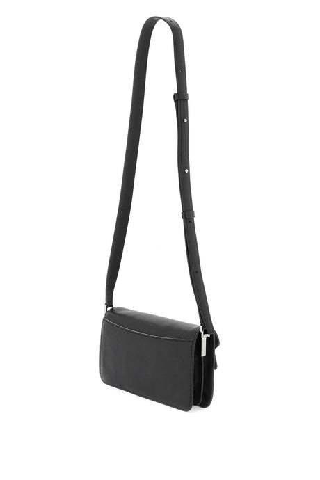 MARNI Black Hammered Leather Shoulder Handbag for Men