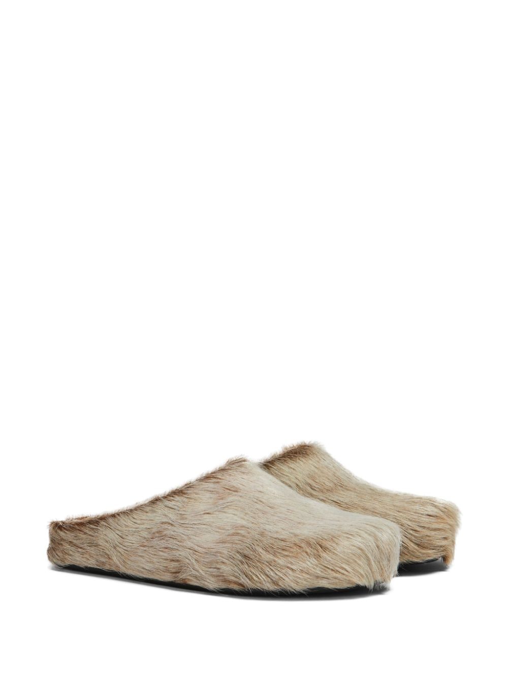 MARNI Furry Slip-On Leather Slippers for Men