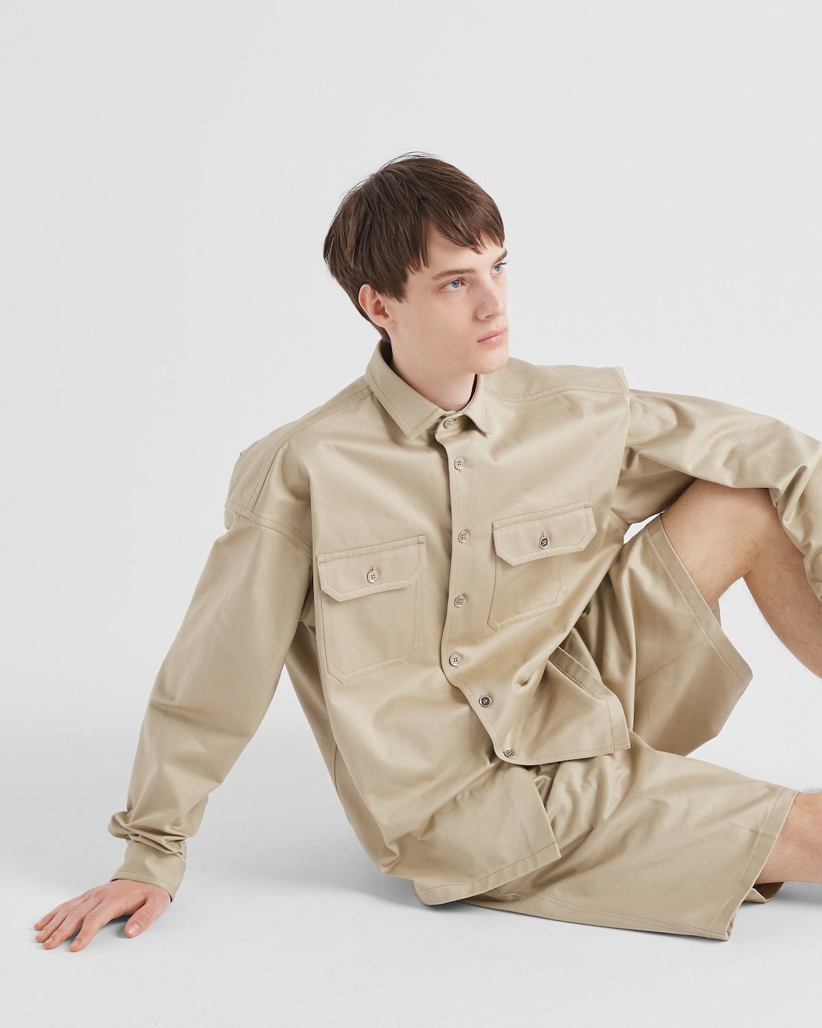 PRADA Beige Chino Shirt for Men - SS24 Collection