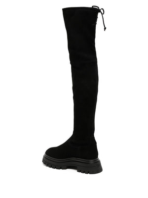 STUART WEITZMAN Stunning Black Suede Knee-High Boots for Women