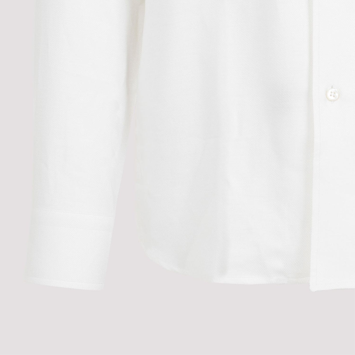 BRIONI Classic White Shirt with Cotton, Silk, and Linen Blend for Men