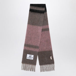 MARNI Elegant Striped Mohair Scarf with Fringes