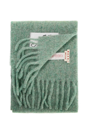 MARNI Elegant Striped Mohair Scarf with Fringes