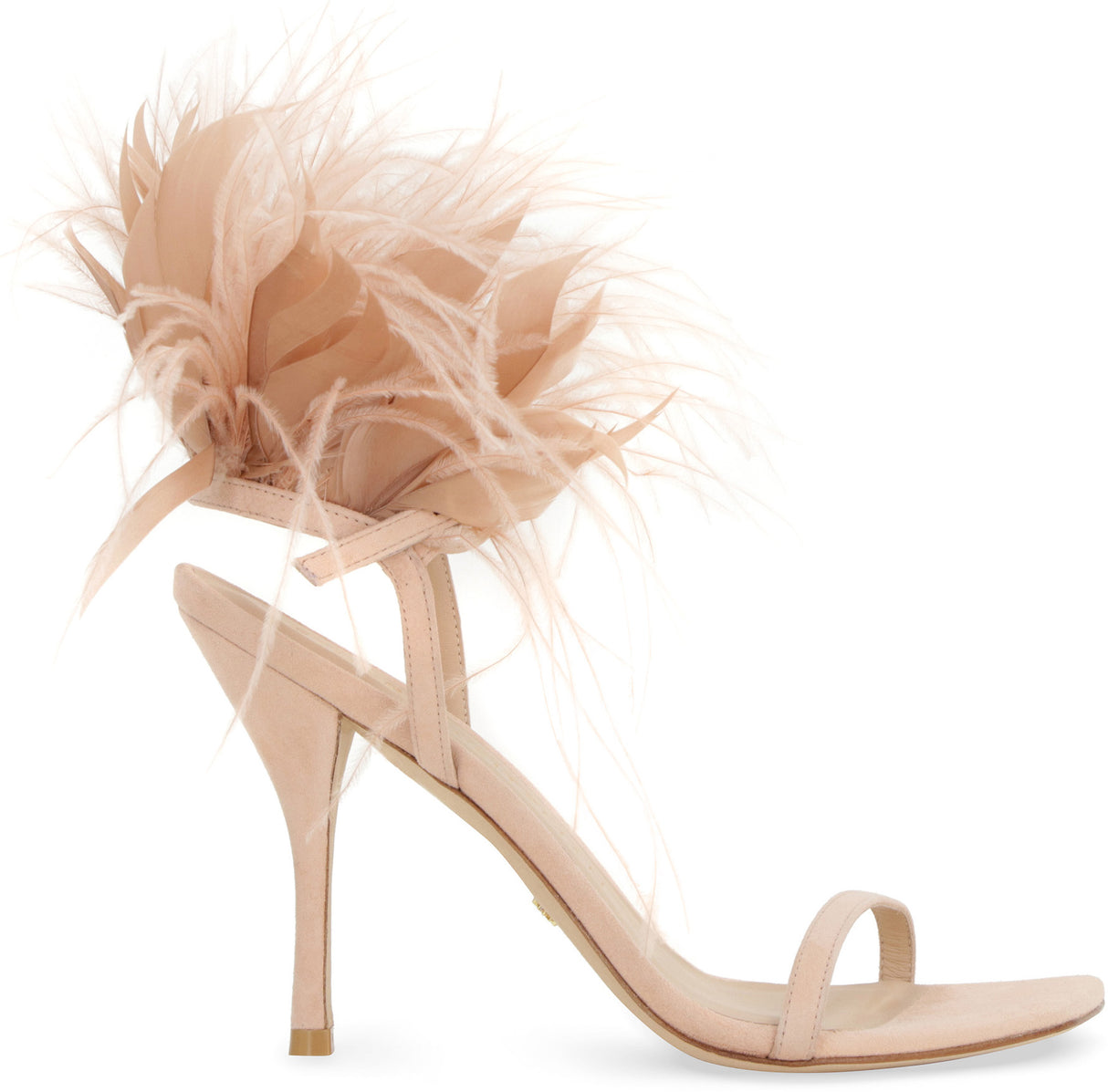 STUART WEITZMAN Pink Ostrich Feather Stiletto Sandals for Women - SS23 Collection