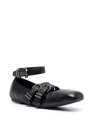 STUART WEITZMAN Timeless Design Maverick Black Leather Ballerina Shoes for Women