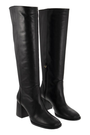 STUART WEITZMAN Brown Leather Raffia Knee-High Boots for Women