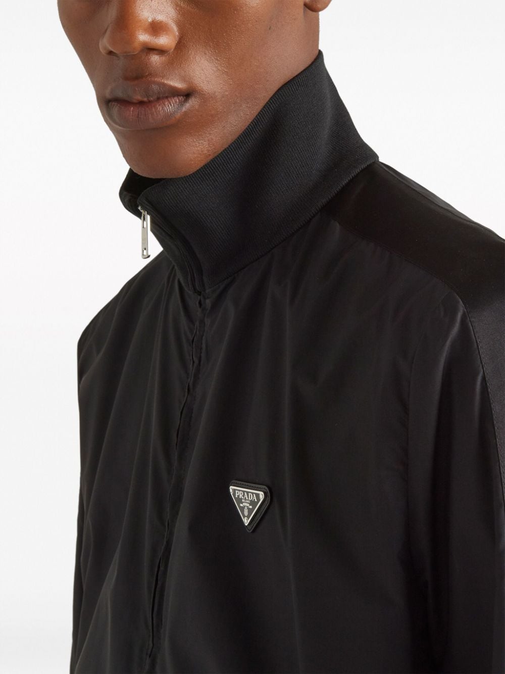PRADA Men's Black Silk Jacket for Timeless Elegance