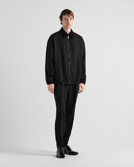 PRADA Sleek Nero Gabardine Blouson Jacket