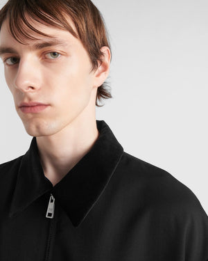 PRADA Sleek Nero Gabardine Blouson Jacket