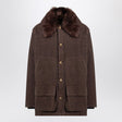 PRADA Cotton Jacket with Detachable Shearling Collar - SS25