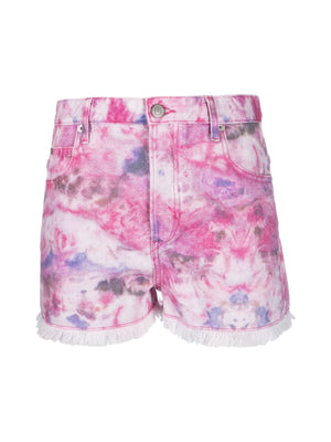 ISABEL MARANT Frayed Tie-Dye Mini Shorts