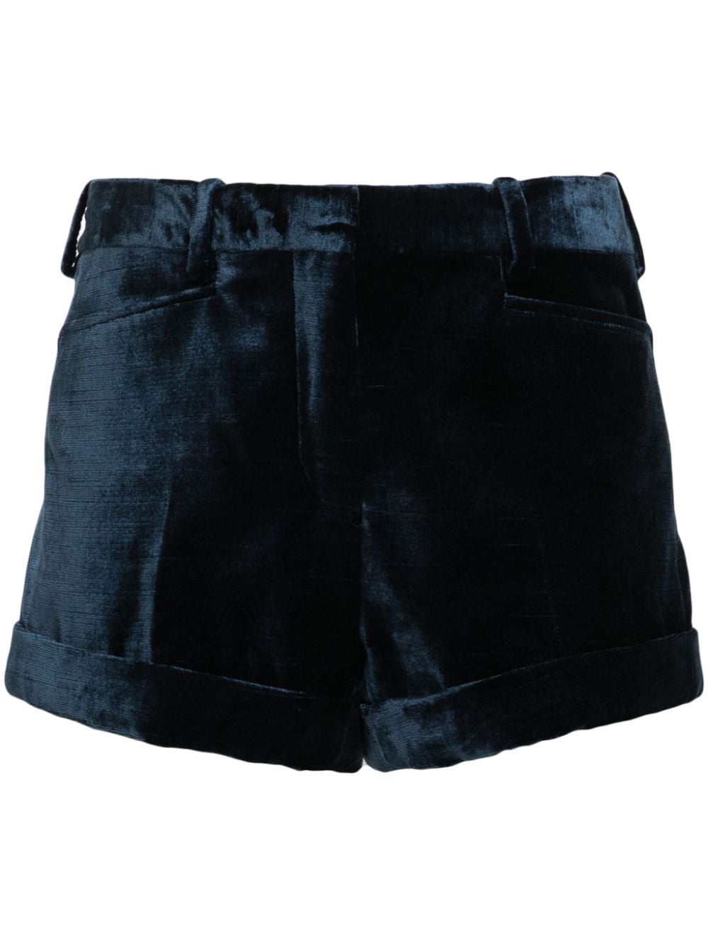 TOM FORD Midnight Blue Velvet Mini Shorts