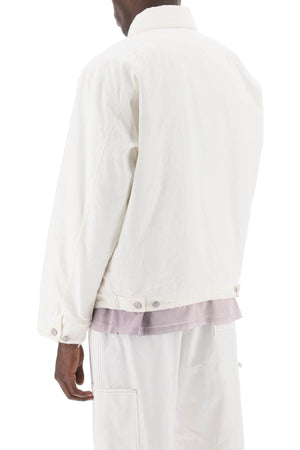 MM6 MAISON MARGIELA Distressed Cotton Short Jacket for Men in White - SS24 Collection