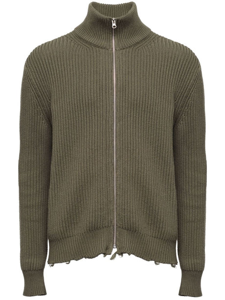 MM6 MAISON MARGIELA Ribbed Zip Up Cotton Jacket for Men - FW24 Collection