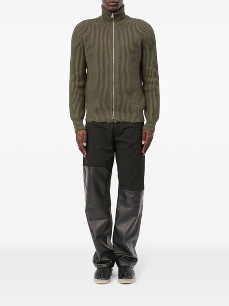 MM6 MAISON MARGIELA Ribbed Zip Up Cotton Jacket for Men - FW24 Collection