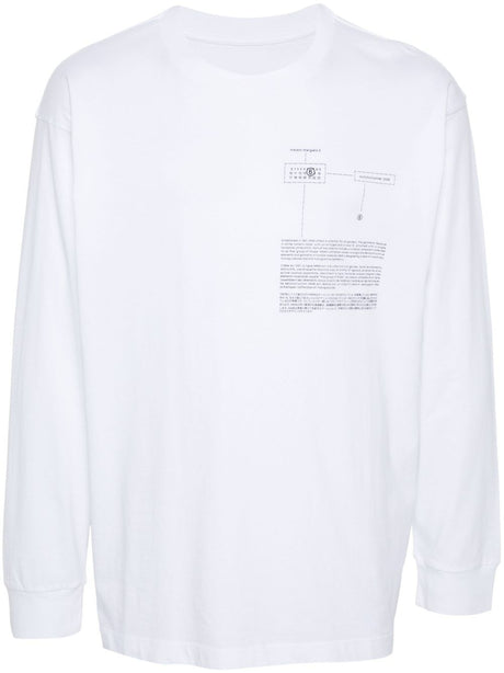 MAISON MARGIELA Cotton Long Sleeve T-Shirt with Printed Logo