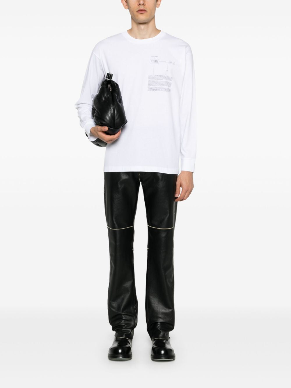 MAISON MARGIELA Cotton Long Sleeve T-Shirt with Printed Logo