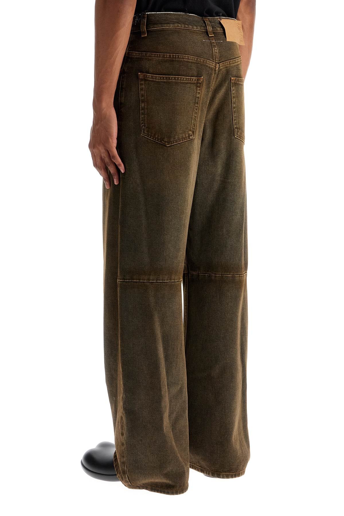 MM6 MAISON MARGIELA Wide Leg Men's Pants with Raw-Cut Waistband - Size 30