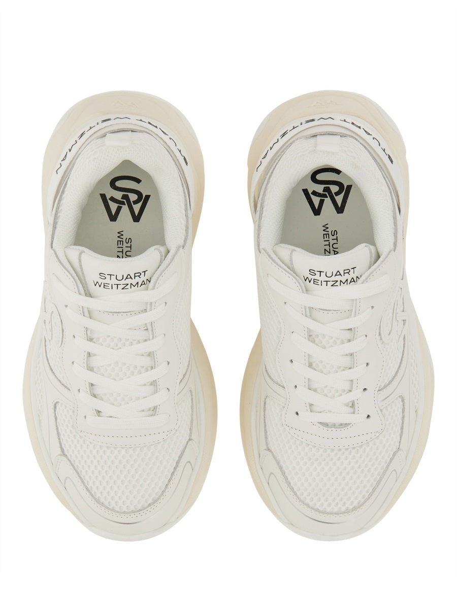 STUART WEITZMAN Chic Logo Sneakers with 4 cm Rubber Sole