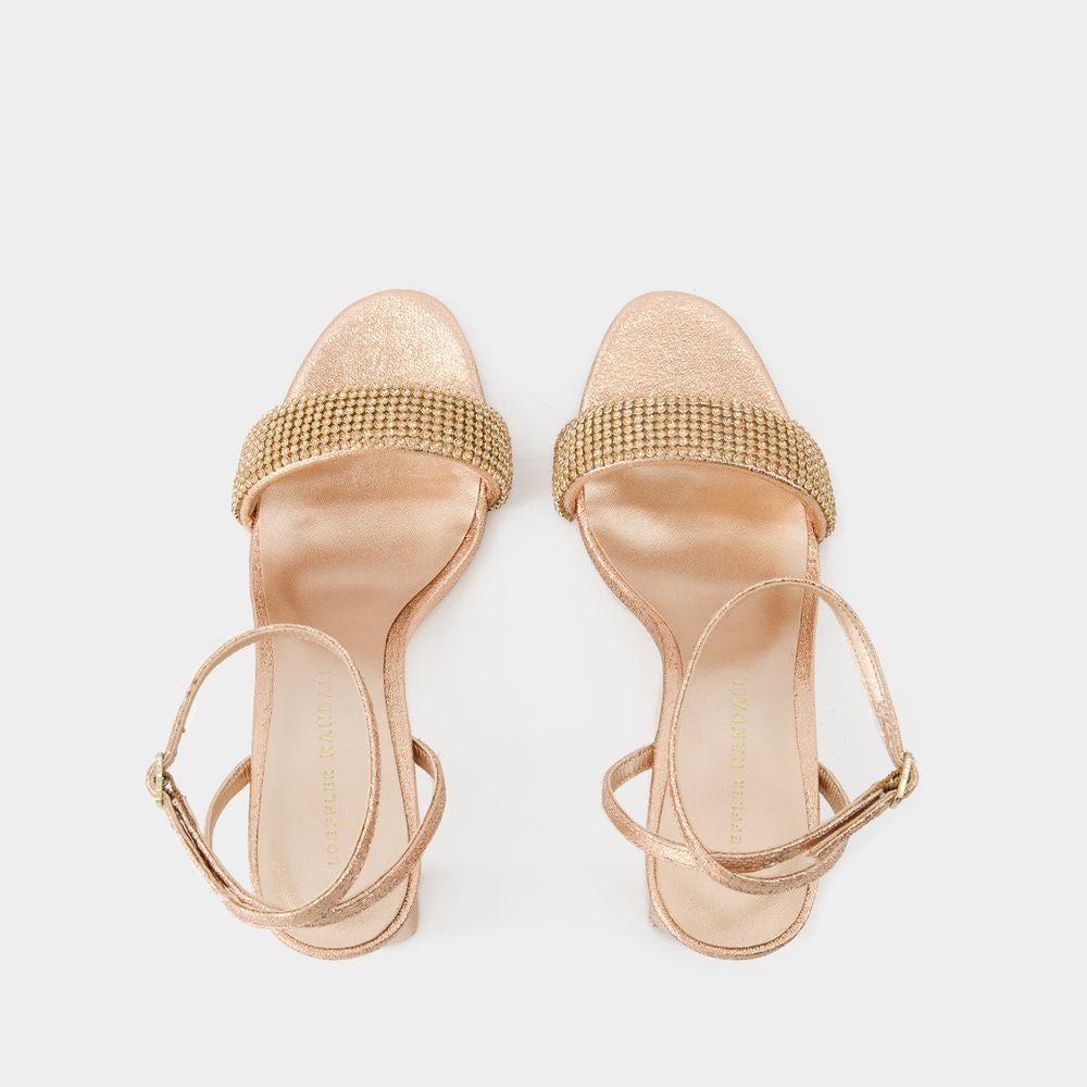 LOEFFLER RANDALL Elegant Tan Rhinestone Sandals for Women