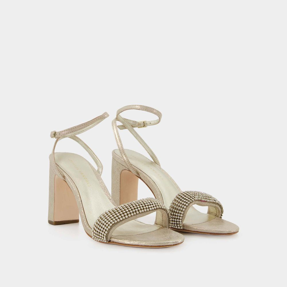 LOEFFLER RANDALL Shay Rhinestone-Embellished Suede Sandals with Medium Heel