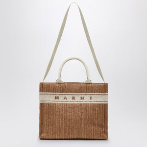 MARNI Mini Raffia-Effect Tote Handbag