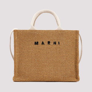 MARNI Mini Raffia Tote Bag in Beige for Summer and Winter - Women's Stylish Shopper