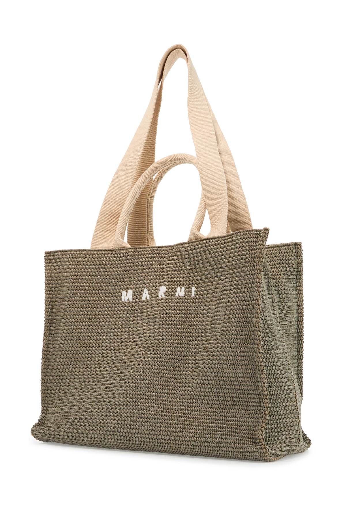 MARNI Large Raffia Effect Tote Handbag