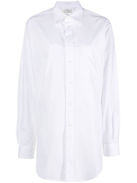 MAISON MARGIELA Optical White Cotton Poplin Shirt for Women