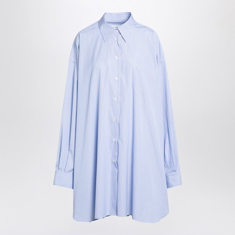 MAISON MARGIELA Light Blue Striped Oversized Shirt