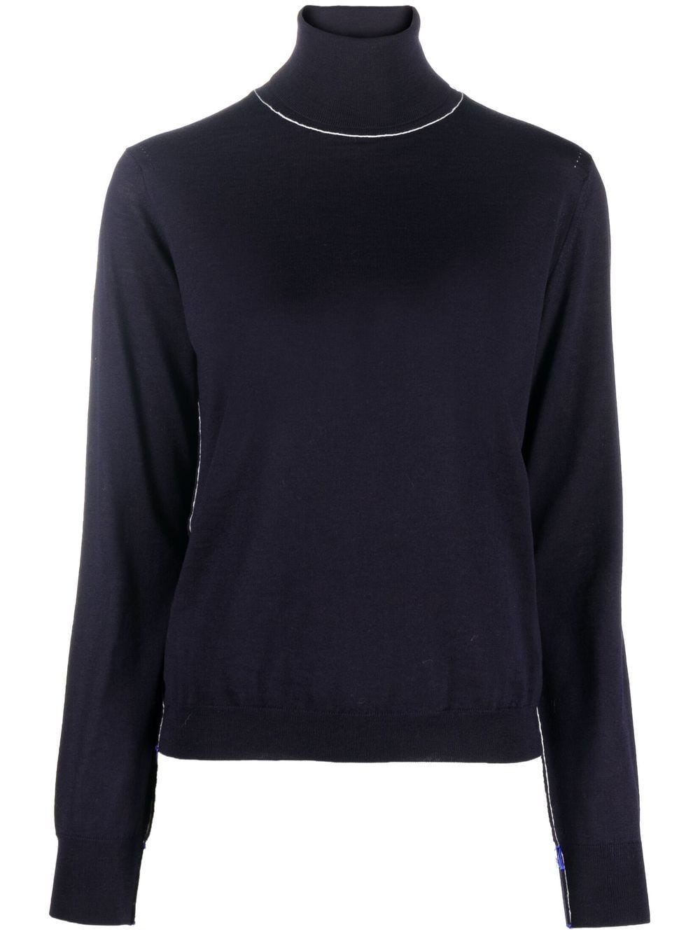 MAISON MARGIELA Navy Blue Wool Roll-Neck Sweater for Women - FW23