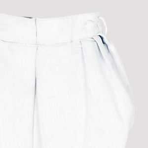 MAISON MARGIELA Crinkled Denim Midi Skirt with Hand-Painted Coating for Women - White