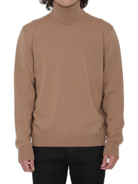 MAISON MARGIELA Beige High-Neck Cashmere Jumper for Men